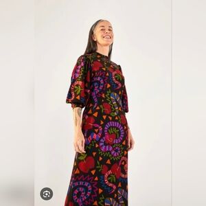 FARM Rio X Anthropologie Jungle Fruits Midi Dress